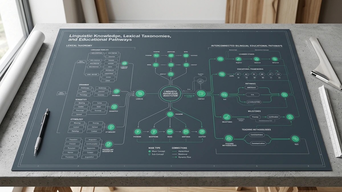 Diagram architektury informacji i logicznej mapy serwisu lingwistycznego